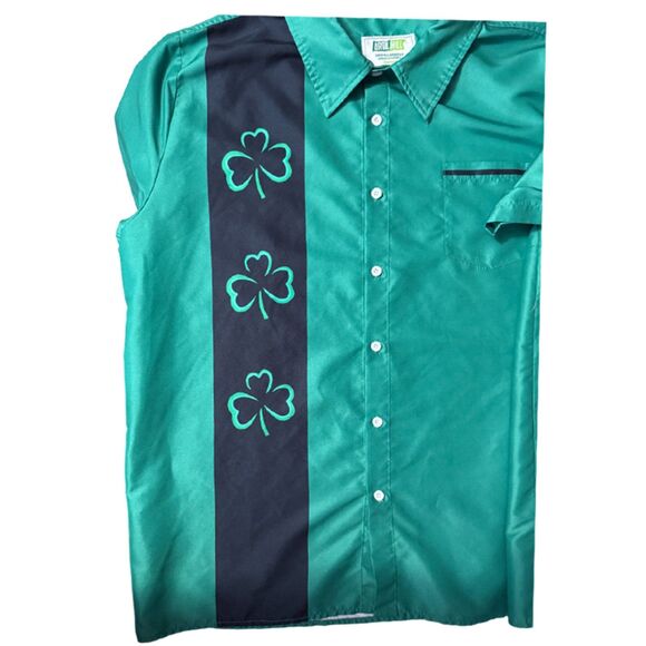 Arvil Hill Green St. Patrick's Day Shamrock Short Sleeve Button Down Shirt XXL - Picture 10 of 13
